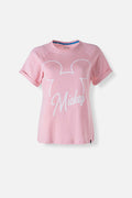 CAMISETA DE MICKEY MANGA CORTA ROSADA PARA MUJER