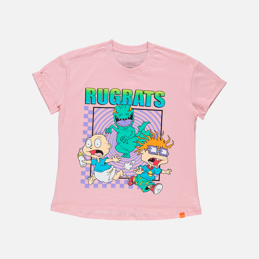 CAMISETA DE LOS RUGRATS CUELLO REDONDO PALO DE ROSA PARA MUJER