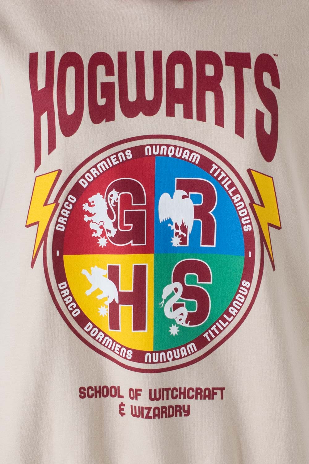 BUZO DE HARRY POTTER CAQUI Y ROJO CON CAPUCHA PARA MUJER