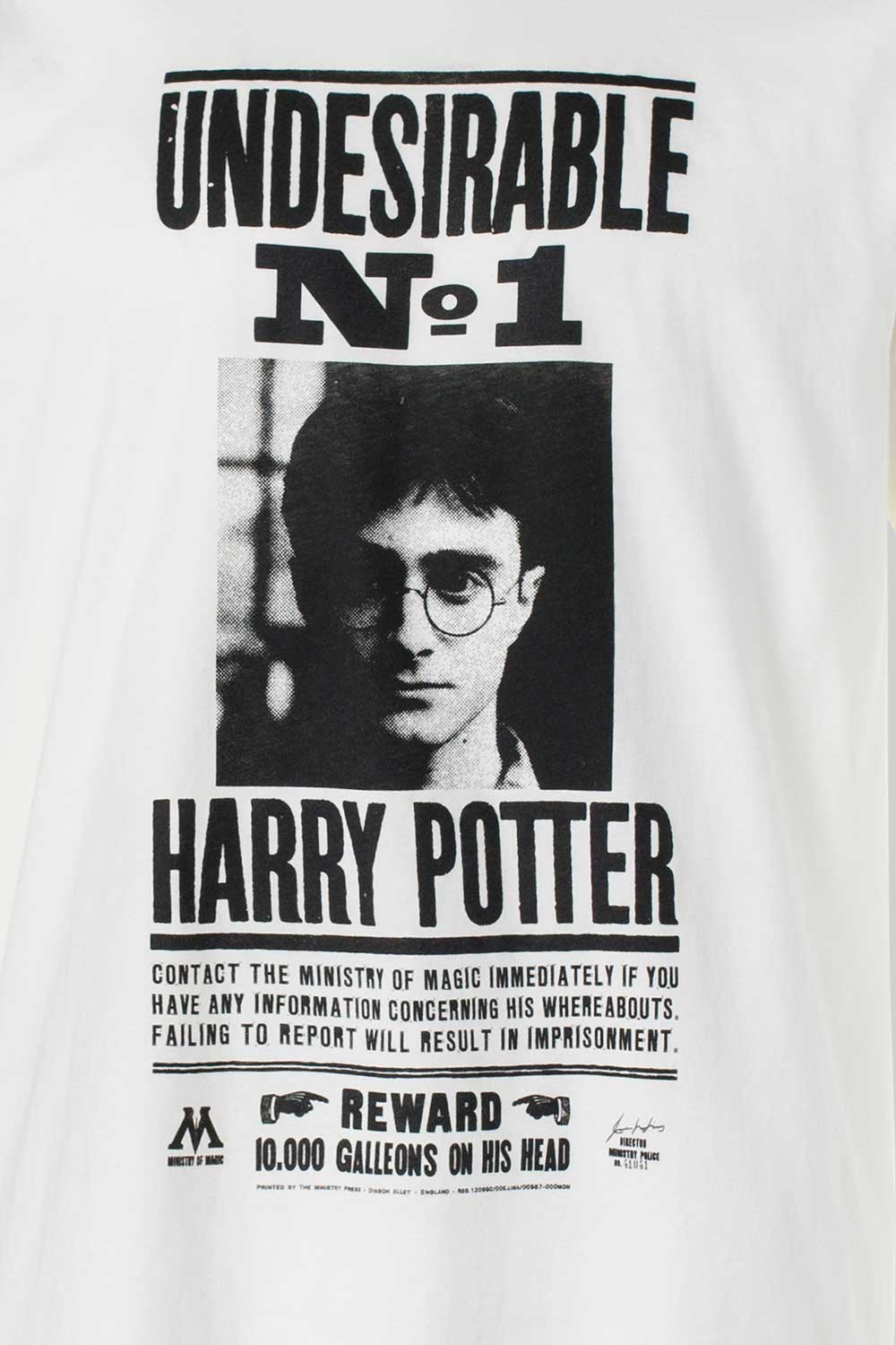 CAMISETA DE HARRY POTTER MARFIL MANGA CORTA GÉNERO NEUTRO