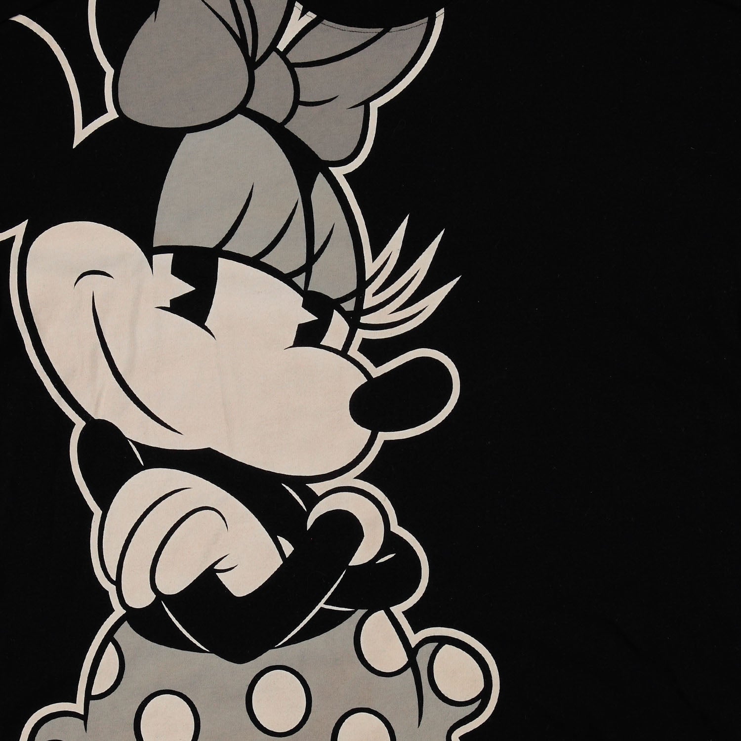 CAMISETA DE MUJER, MANGA CORTA OVERSIZE FIT NEGRA DE MINNIE MOUSE ©DISNEY