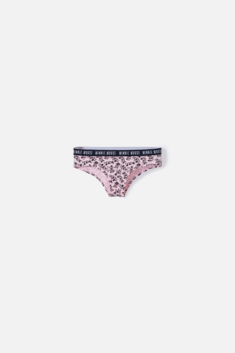 PANTY DE MINNIE CON ELÁSTICO ROSADO PARA MUJER