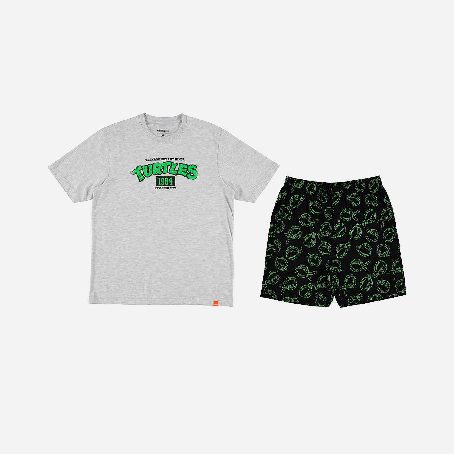 PIJAMA DE LAS TORTUGAS NINJA DE PANTALÓN CORTO GRIS Y NEGRA PARA HOMBRE