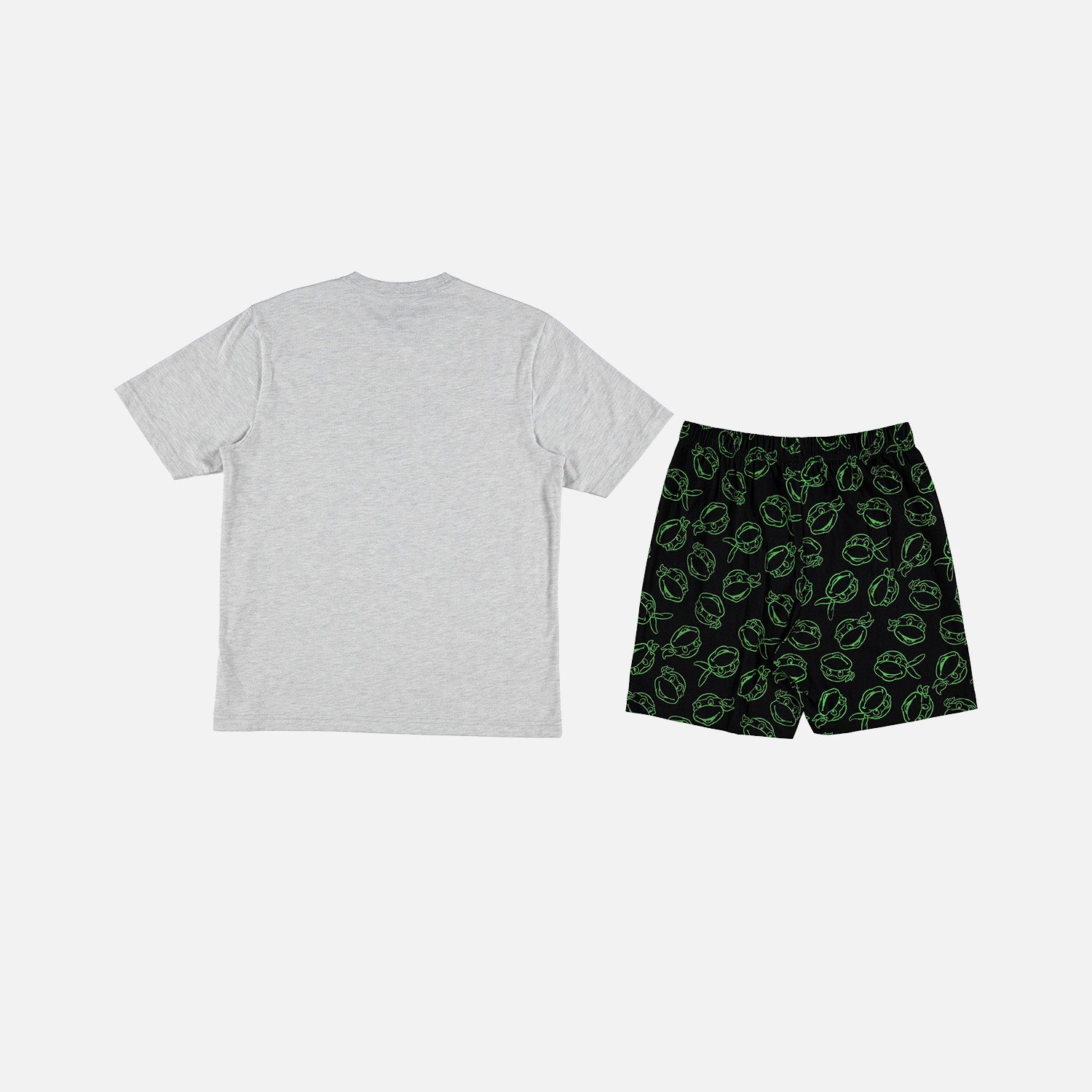 PIJAMA DE LAS TORTUGAS NINJA DE PANTALÓN CORTO GRIS Y NEGRA PARA HOMBRE