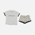 PIJAMA DE FRIENDS DE PANTALÓN CORTO MARFIL PARA MUJER