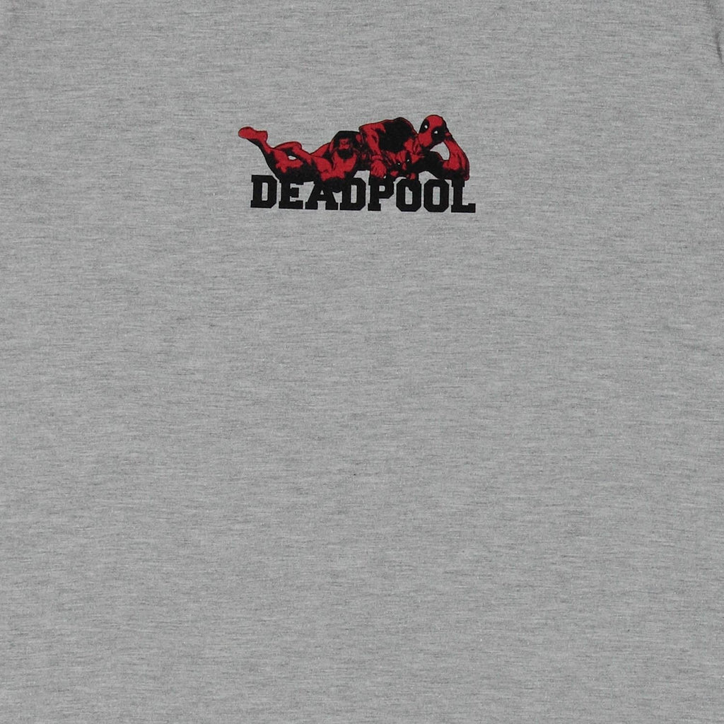 PIJAMA DE DEADPOOL DE PANTALÓN CORTO GRIS Y VINO TINTO PARA HOMBRE