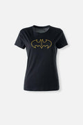 CAMISETA DE BATMAN MANGA CORTA NEGRA DE MUJER