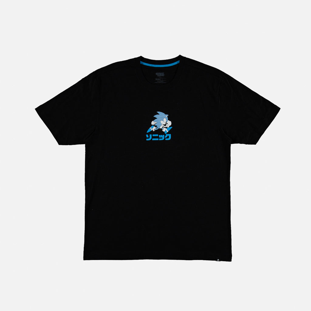 CAMISETA DE SONIC MANGA CORTA NEGRA PARA HOMBRE