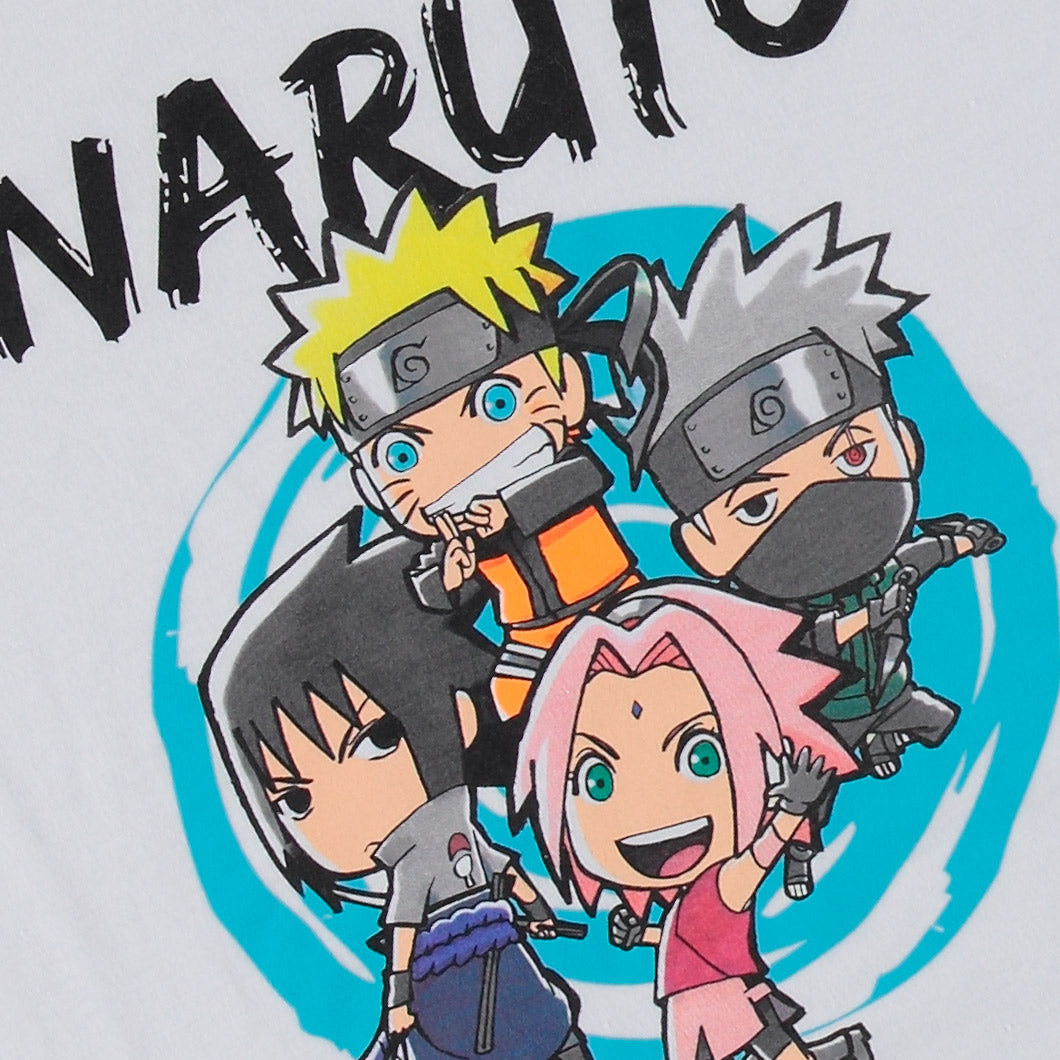 PIJAMA DE NARUTO DE PANTALÓN LARGO BLANCA Y NARANJA PARA MUJER
