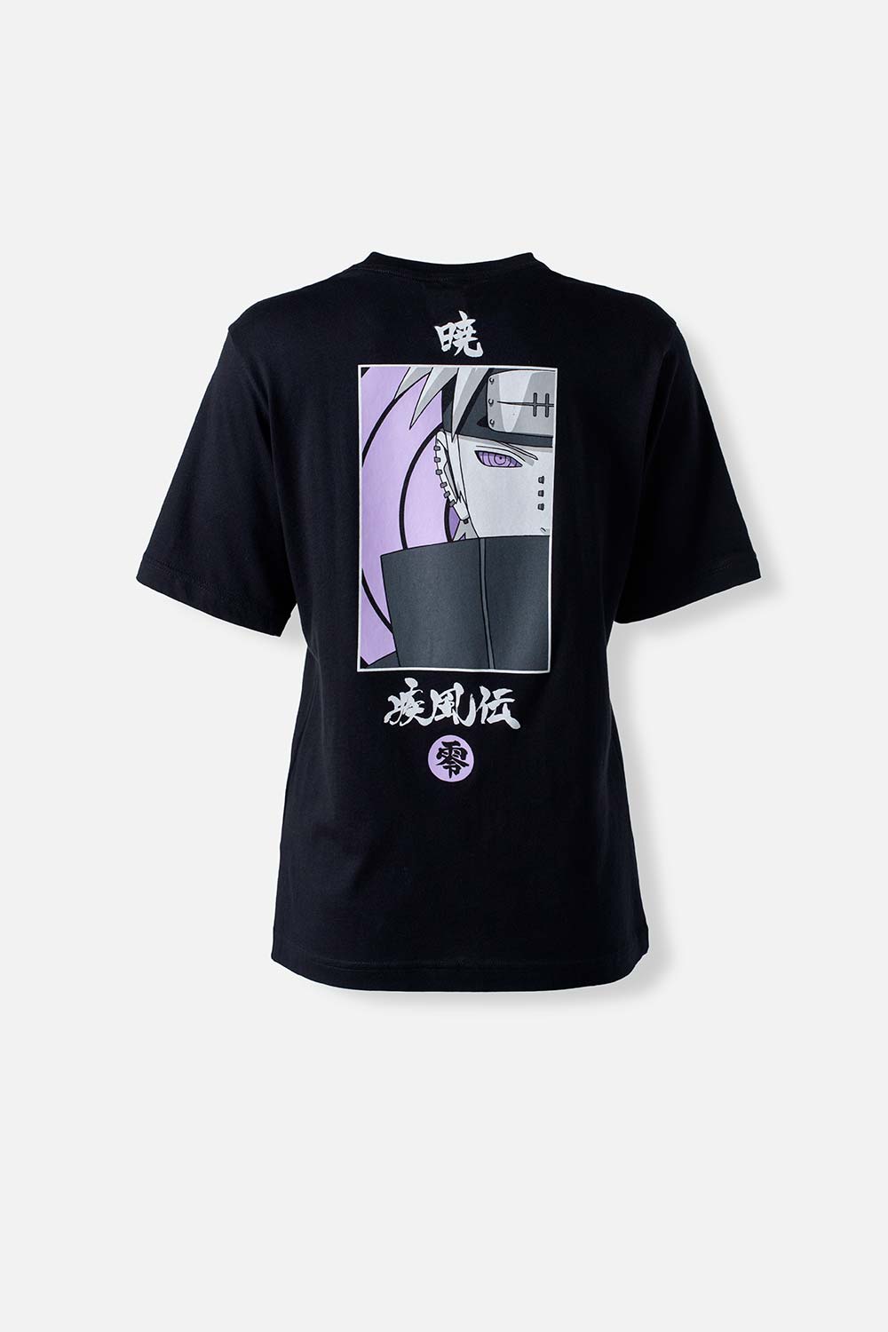 CAMISETA DE NARUTO NEGRA MANGA CORTA PARA MUJER