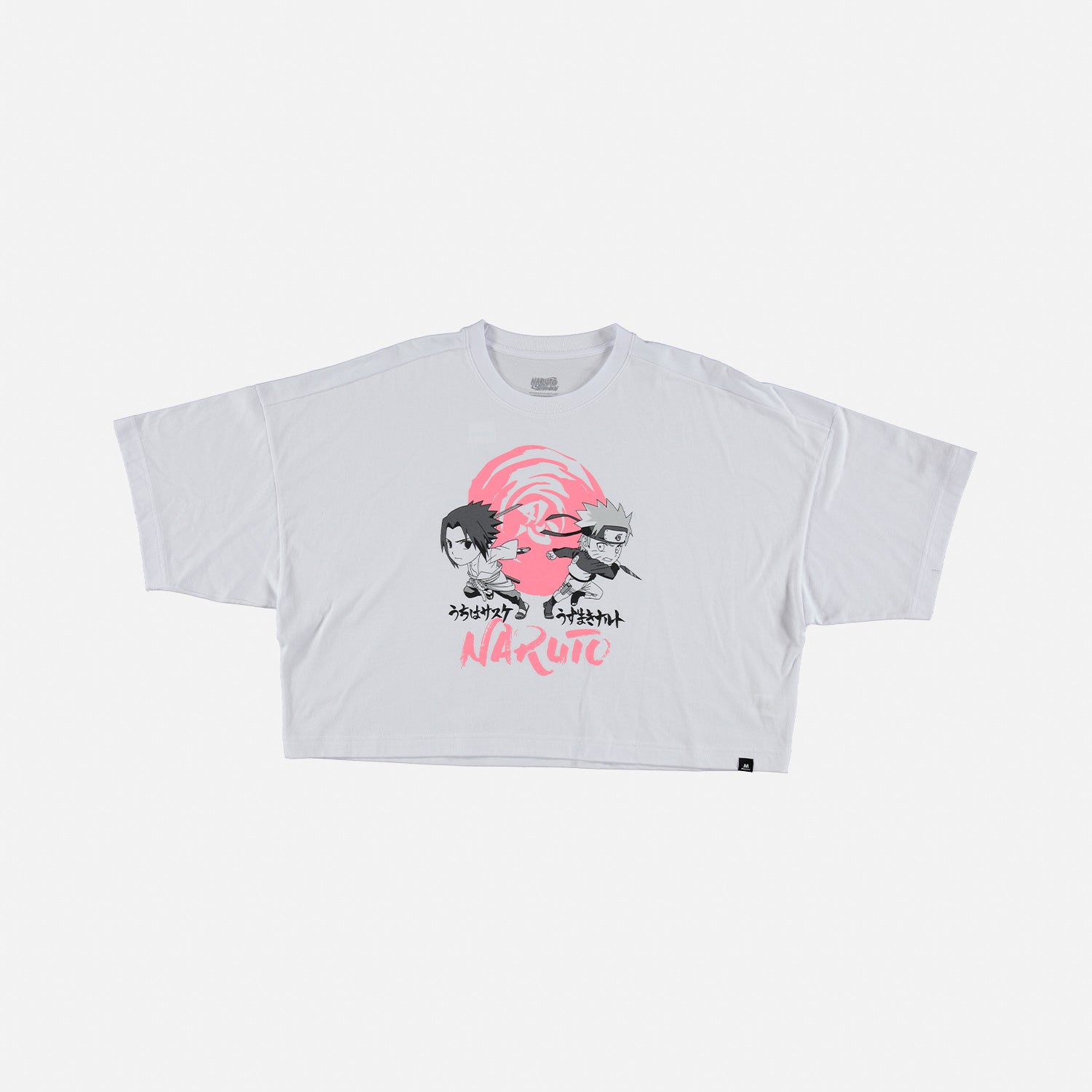 CAMISETA DE NARUTO TIPO CROP BLANCA PARA MUJER
