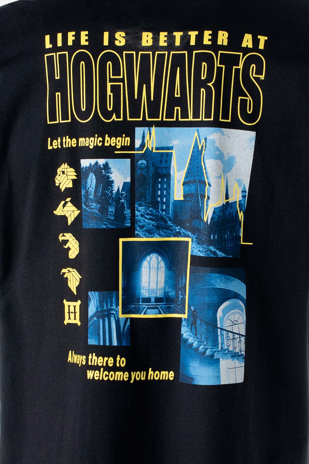 CAMISETA DE HARRY POTTER NEGRA MANGA CORTA PARA HOMBRE