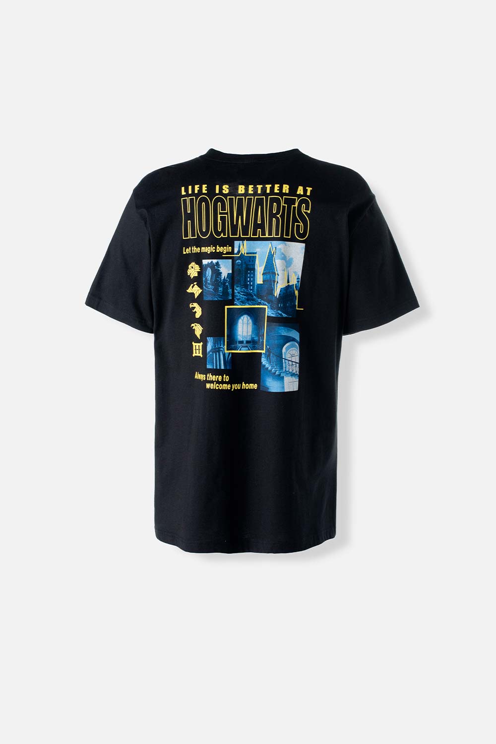 CAMISETA DE HARRY POTTER NEGRA MANGA CORTA PARA HOMBRE
