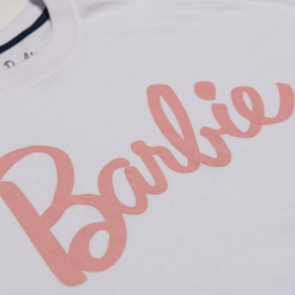 CAMISETA DE BARBIE OVERSIZE MANGA CORTA BLANCA PARA MUJER