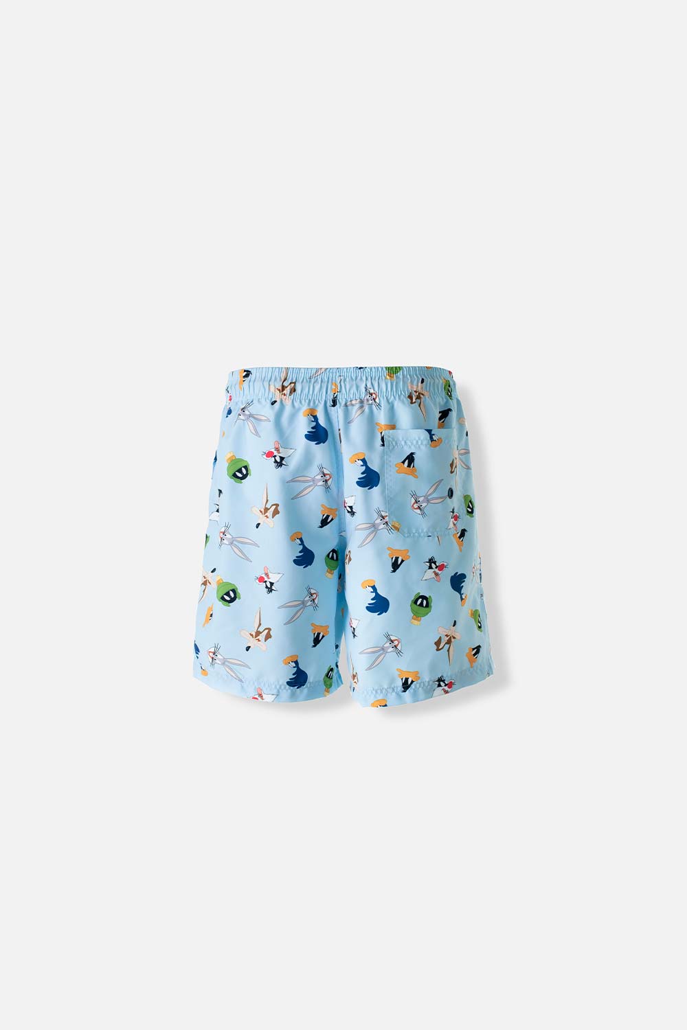 PANTALONETA DE BAÑO DE LOS LOONEY TUNES CON CORDÓN AZUL CLARO PARA HOMBRE ( TE RECOMENDAMOS COMPRAR UNA TALLA MENOR A LA HABITUAL)