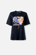 CAMISETA DE DRAGON BALL Z ESTAMPADA NEGRA PARA MUJER