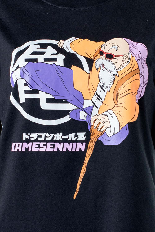 CAMISETA DE DRAGON BALL Z ESTAMPADA NEGRA PARA MUJER