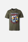 CAMISETA DE MANDALORIAN ESTAMPADA VERDE MILITAR PARA HOMBRE