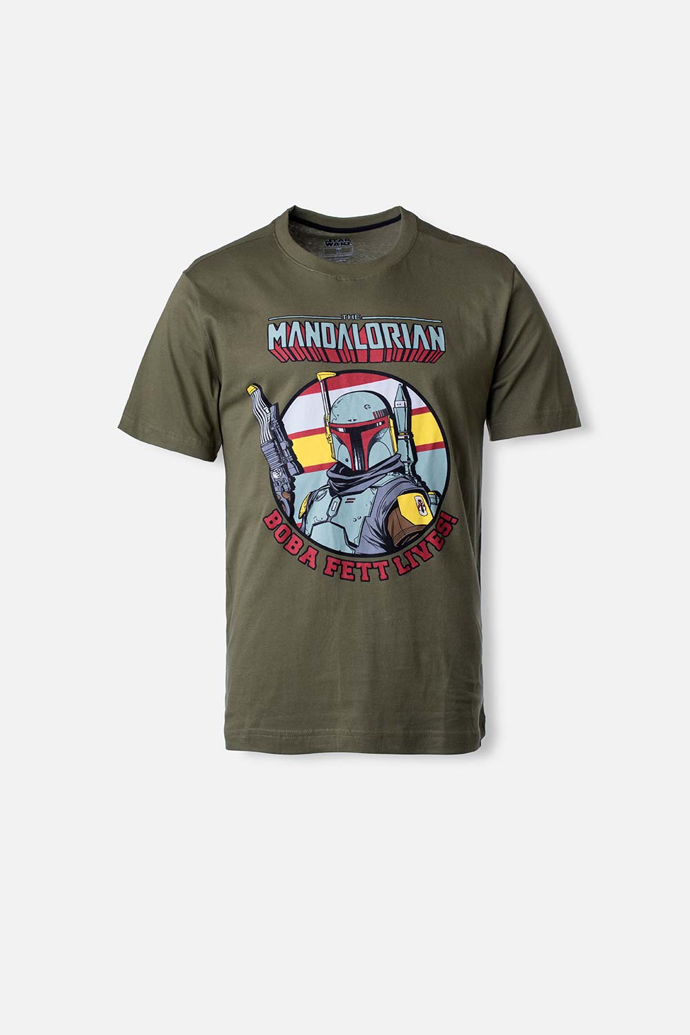CAMISETA DE MANDALORIAN ESTAMPADA VERDE MILITAR PARA HOMBRE