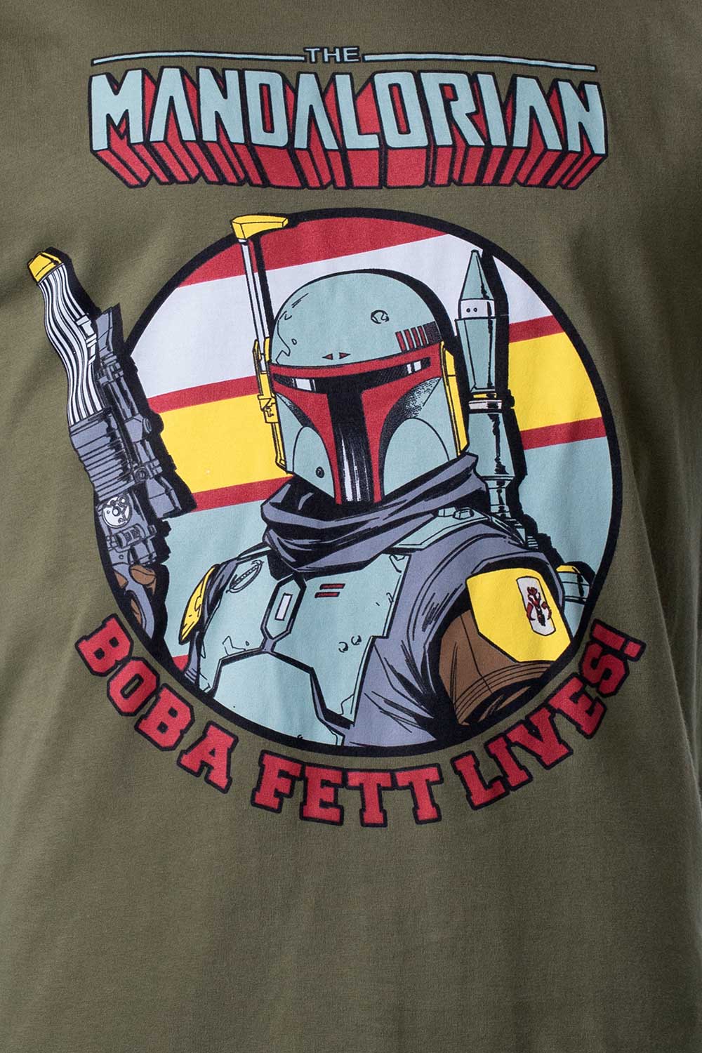 CAMISETA DE MANDALORIAN ESTAMPADA VERDE MILITAR PARA HOMBRE