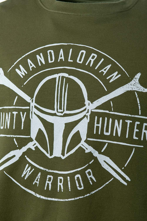 BUZO DE MANDALORIAN ESTAMPADO VERDE MILITAR PARA HOMBRE