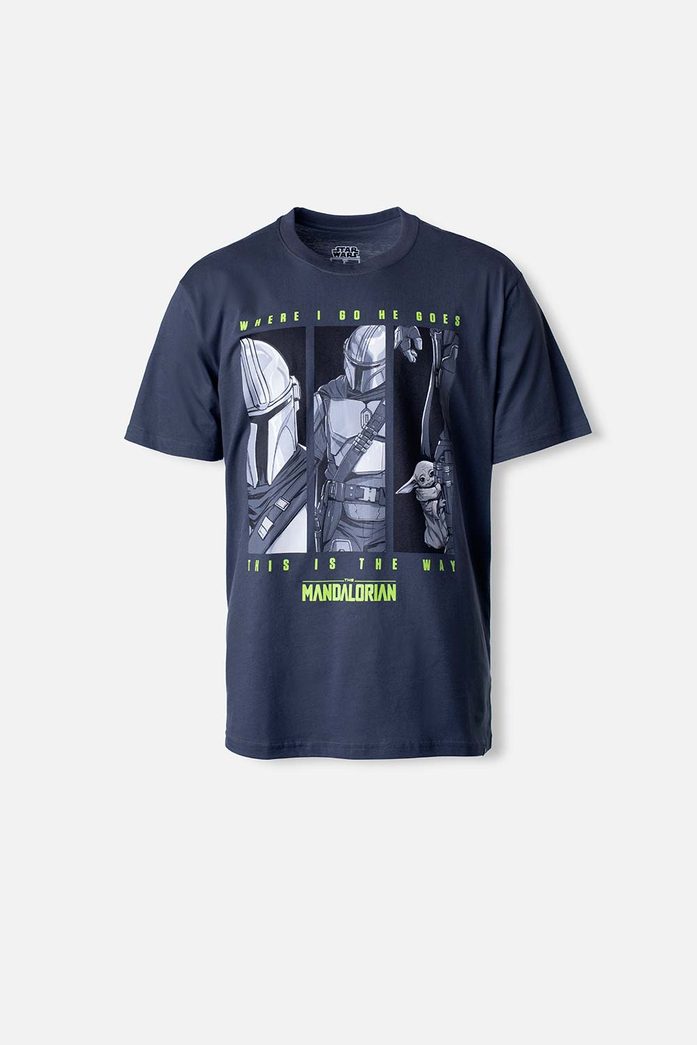 CAMISETA DE MANDALORIAN MANGA CORTA GRIS GRAFITO PARA HOMBRE