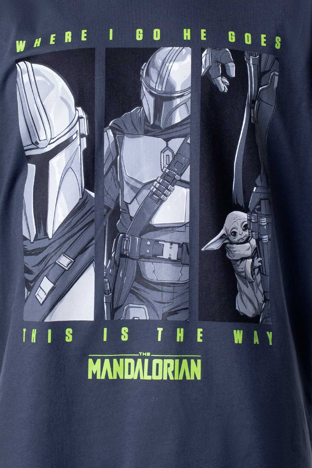 CAMISETA DE MANDALORIAN MANGA CORTA GRIS GRAFITO PARA HOMBRE