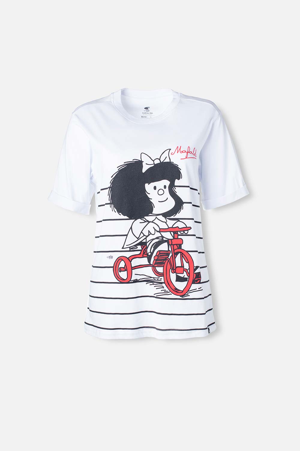 CAMISETA DE MAFALDA BLANCA MANGA CORTA PARA MUJER