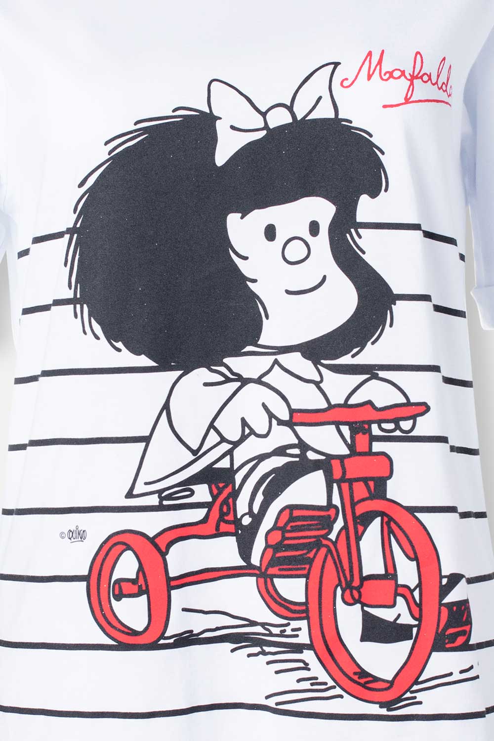 CAMISETA DE MAFALDA BLANCA MANGA CORTA PARA MUJER