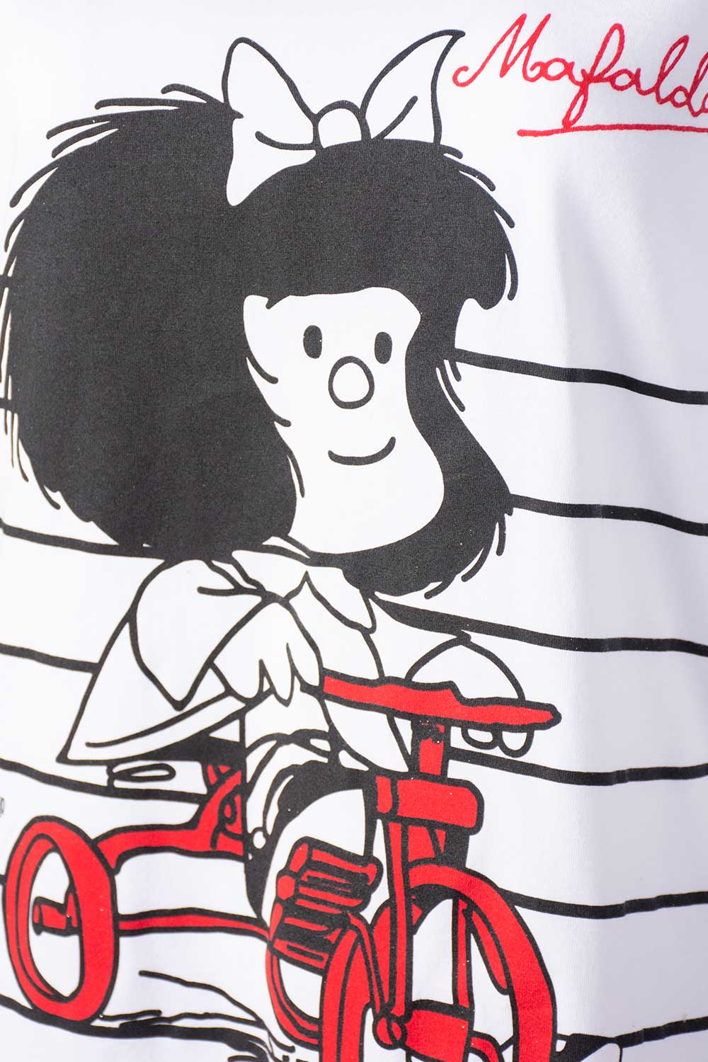 CAMISETA DE MAFALDA BLANCA MANGA CORTA PARA MUJER