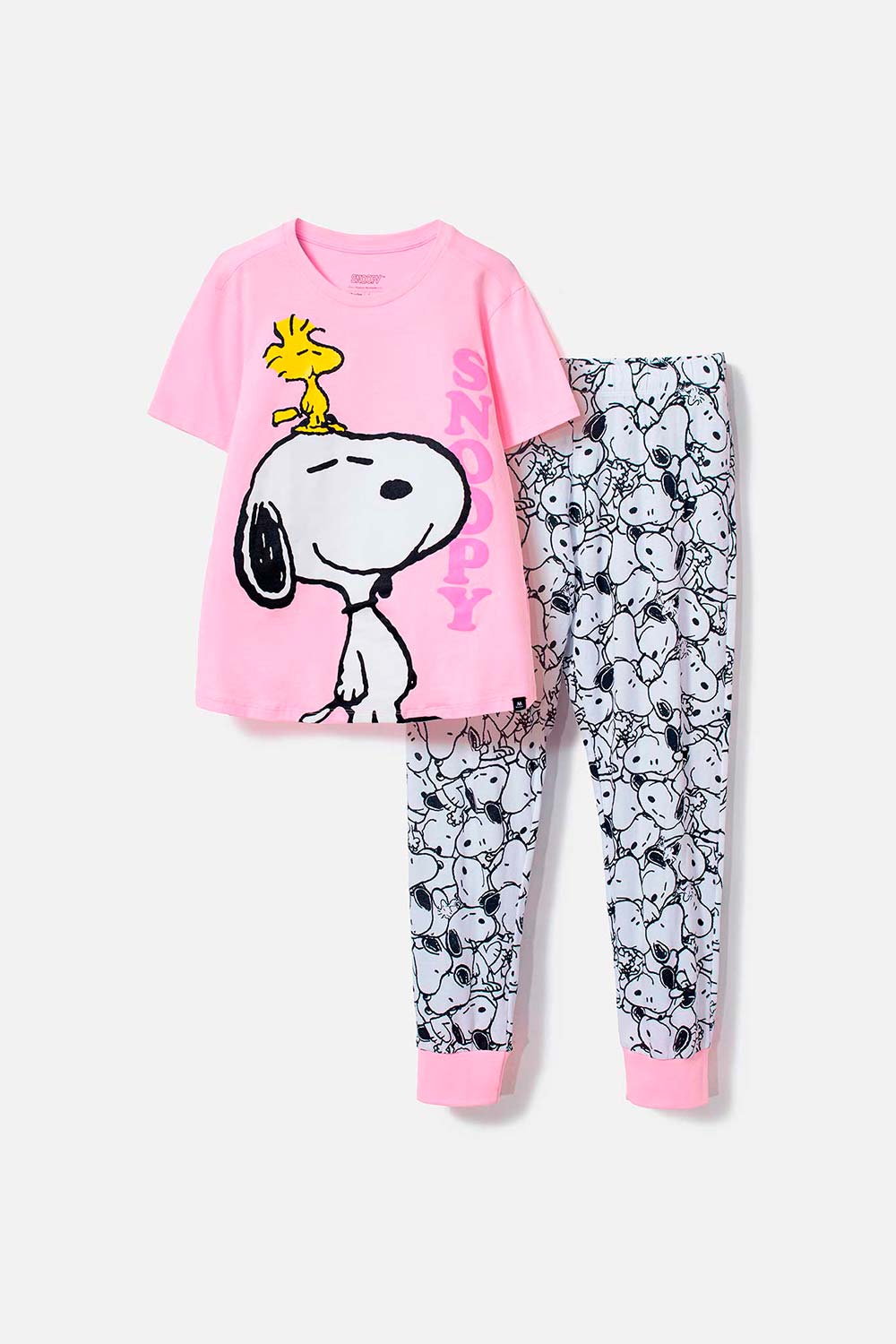 PIJAMA DE SNOOPY CON PANTALÓN LARGO ROSADA PARA MUJER