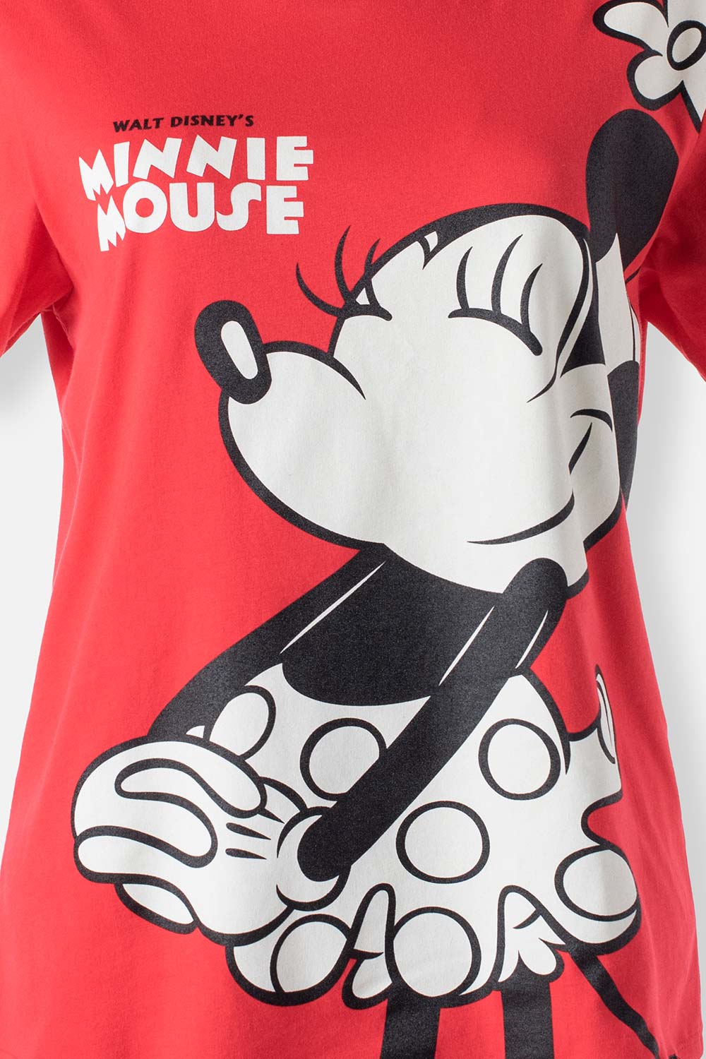 PIJAMA DE MINNIE MOUSE ROJA Y MARFIL MANGA CORTA PARA MUJER