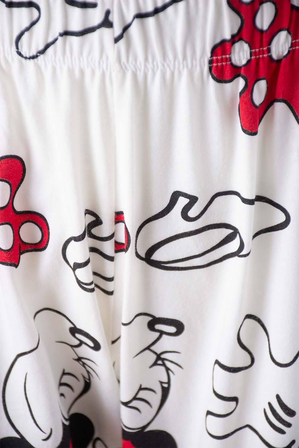 PIJAMA DE MINNIE MOUSE ROJA Y MARFIL MANGA CORTA PARA MUJER