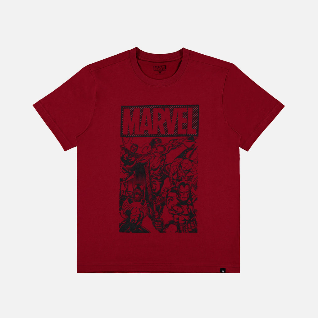 CAMISETA DE MARVEL MANGA CORTA VINOTINTO PARA HOMBRE