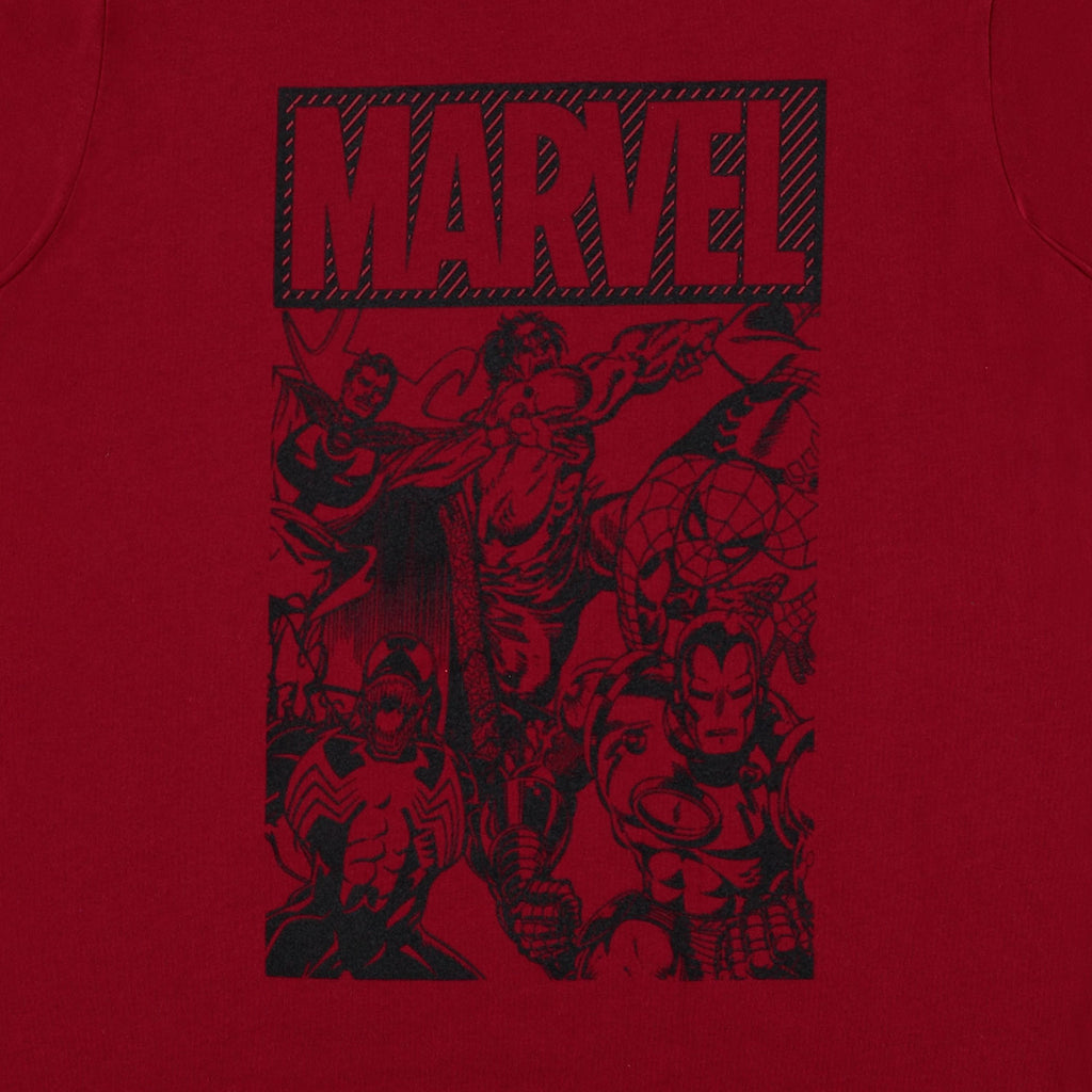 CAMISETA DE MARVEL MANGA CORTA VINOTINTO PARA HOMBRE