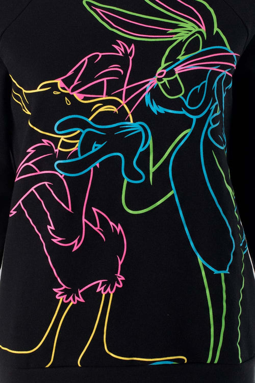 BUZO DE LOS LOONEY TUNES CERRADO NEGRO PARA MUJER