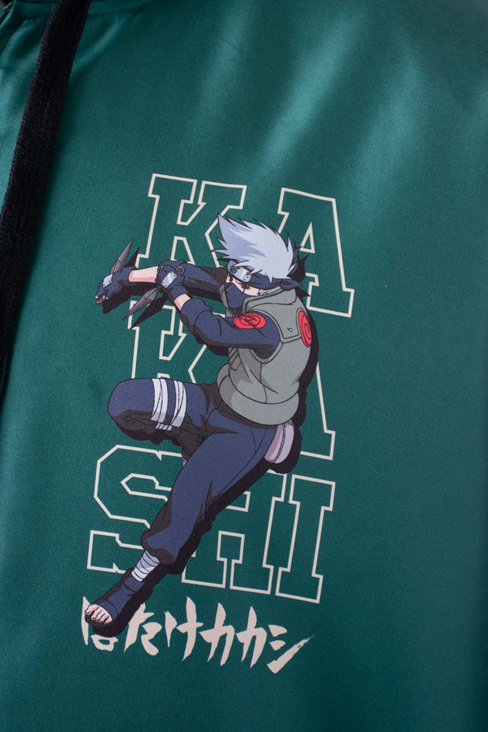 CHAQUETA DE NARUTO CON CIERRE Y CHOMPA VERDE Y MARFIL PARA HOMBRE