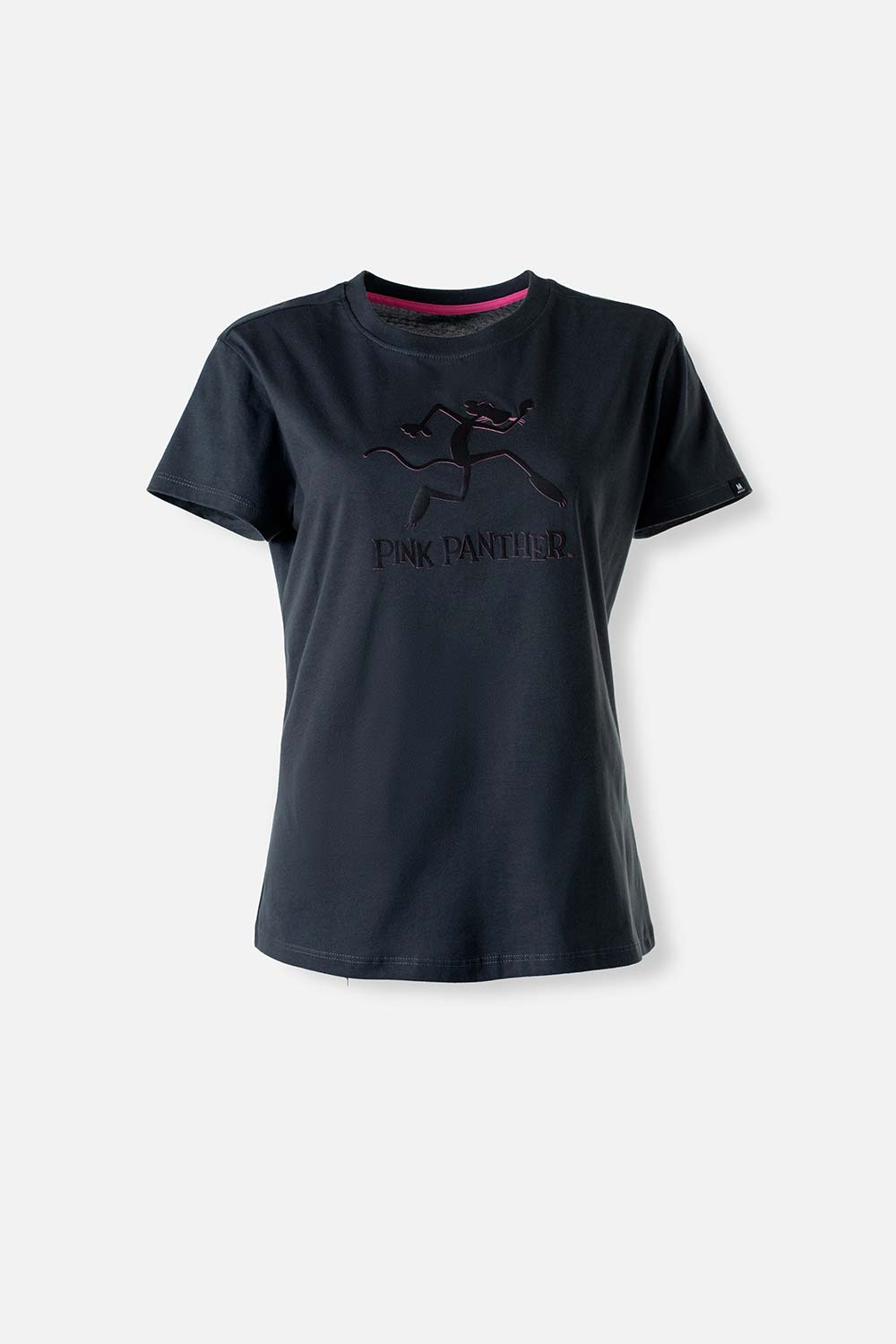 CAMISETA DE LA PANTERA ROSA MANGA CORTA GRIS PARA MUJER
