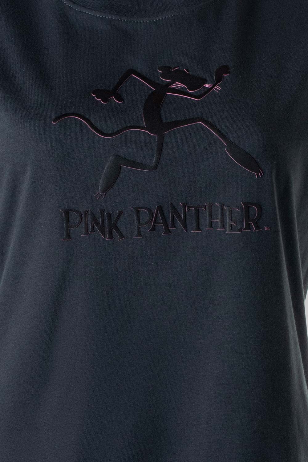 CAMISETA DE LA PANTERA ROSA MANGA CORTA GRIS PARA MUJER