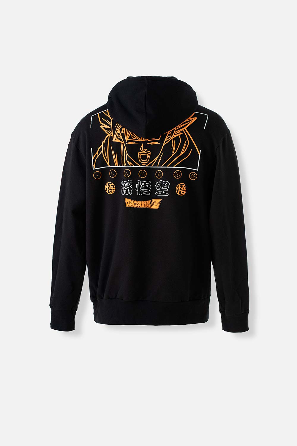 BUZO DE DRAGON BALL Z CERRADO CON CAPUCHA  NEGRO PARA HOMBRE