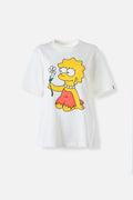 CAMISETA DE LOS SIMPSONS MARFIL MANGA CORTA DE MUJER
