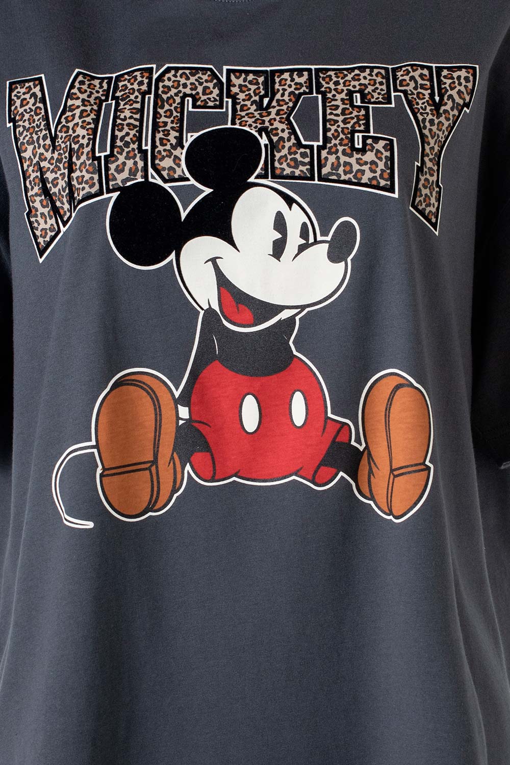 CAMISETA DE MICKEY MOUSE MANGA CORTA GRIS PARA MUJER