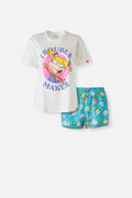 PIJAMA DE LOS RUGRATS MARFIL Y AZUL DE SHORT PARA MUJER