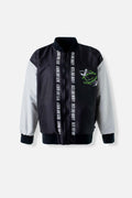 CHAQUETA DE RICK Y MORTY GRIS Y NEGRA ESTAMPADA PARA HOMBRE