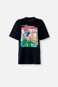 CAMISETA DE MARIO BROSS NEGRA MANGA CORTA PARA HOMBRE
