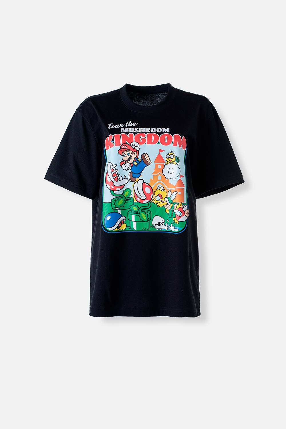 CAMISETA DE MARIO BROSS NEGRA MANGA CORTA PARA HOMBRE