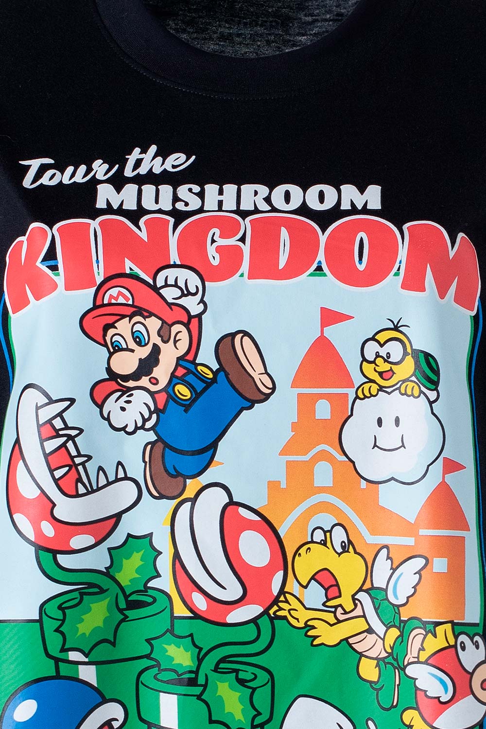 CAMISETA DE MARIO BROSS NEGRA MANGA CORTA PARA HOMBRE