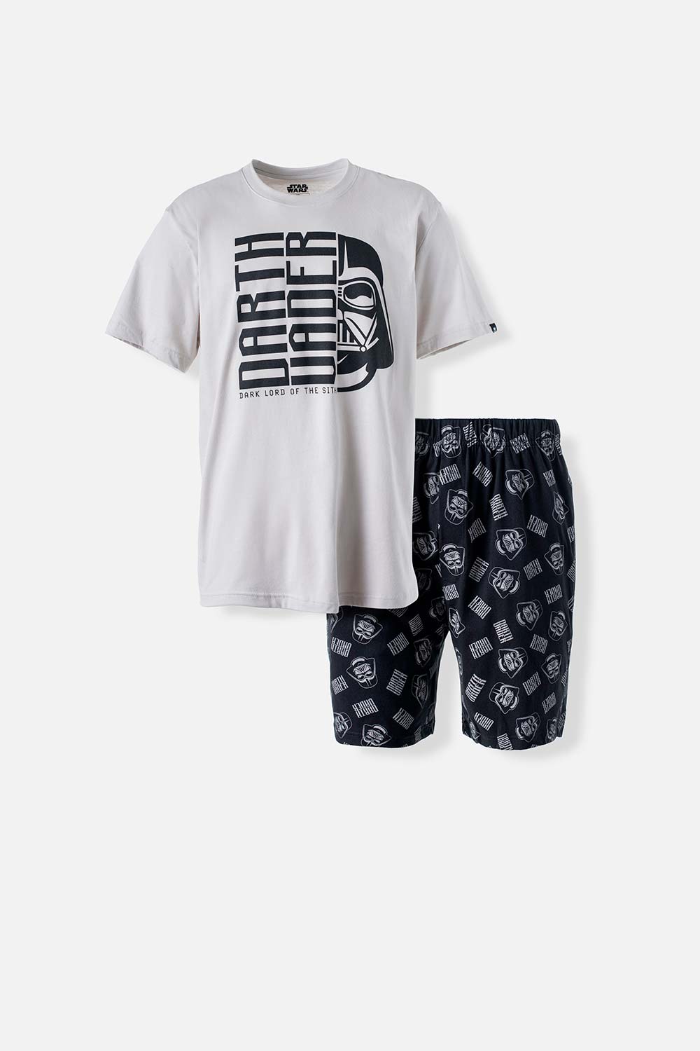 PIJAMA DE STAR WARS DE PANTALÓN CORTO GRIS Y NEGRO PARA HOMBRE