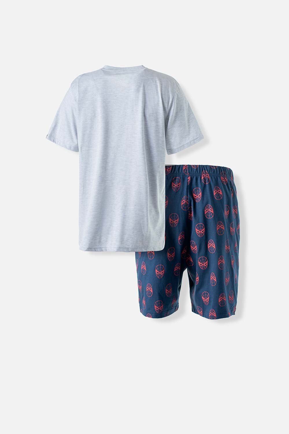 PIJAMA DE SPIDER-MAN GRIS Y AZUL DE PANTALÓN CORTO PARA HOMBRE