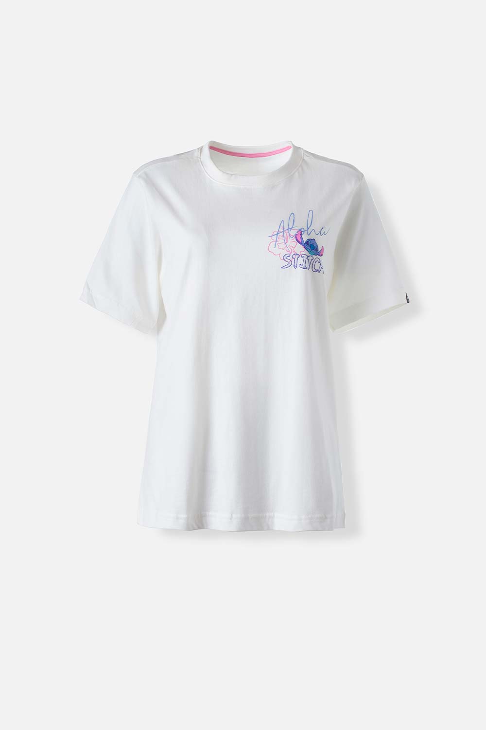 CAMISETA DE STITCH MARFIL REGULAR FIT PARA MUJER